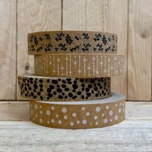 4 Brown paper tapes each with a different